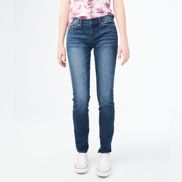Aeropostale Bayla Low-Rise Skinny Jean Blue Denim 3/4 Reg/Normal - Picture 1 of 7